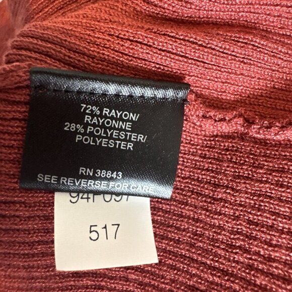 NWT Sam Edelman Dress Size Large Ribbed Collared Midi Sweater $118 Rust Orange - Picture 12 of 16